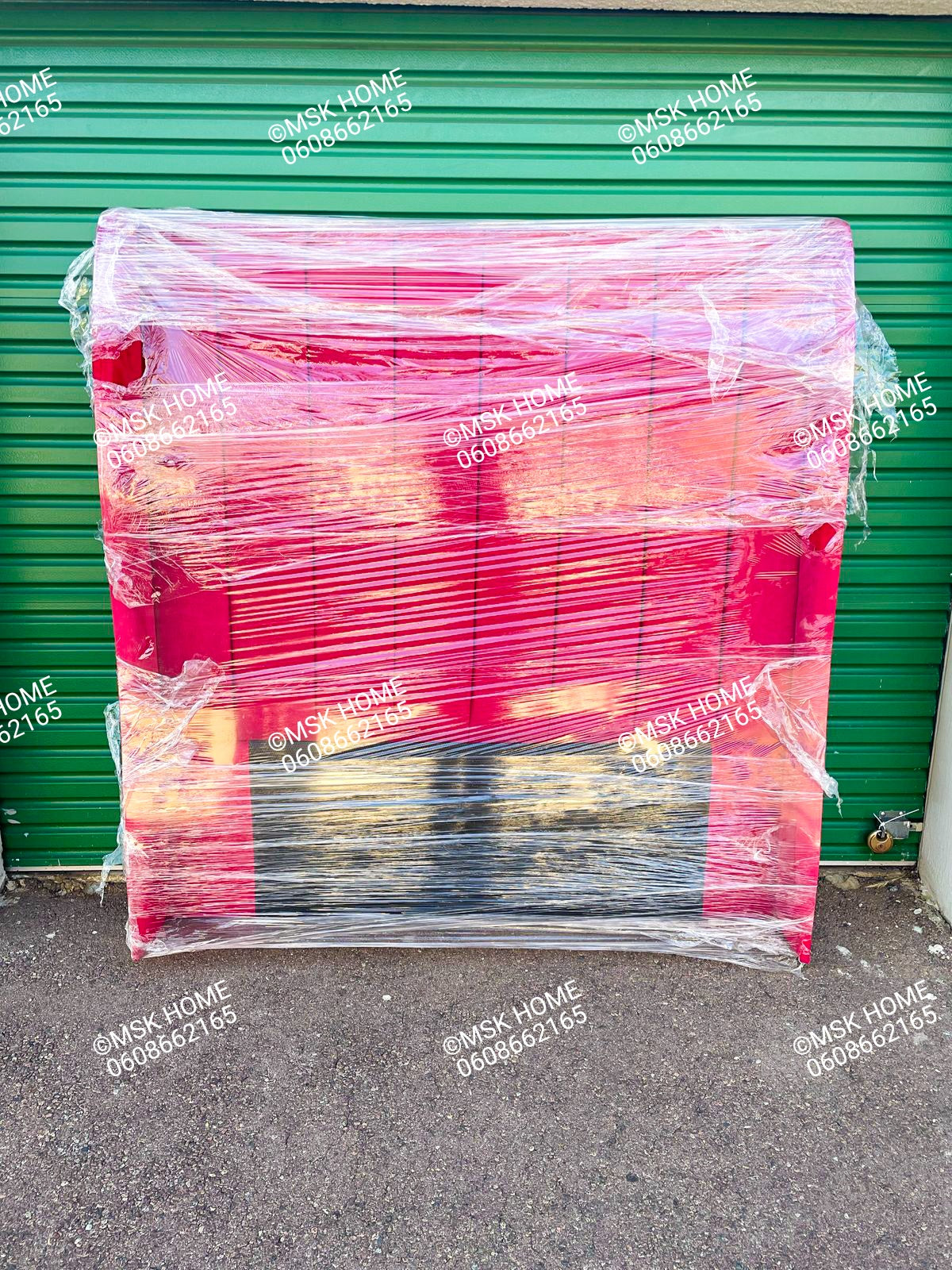 RED PANEL QUEEN HEADBOARD