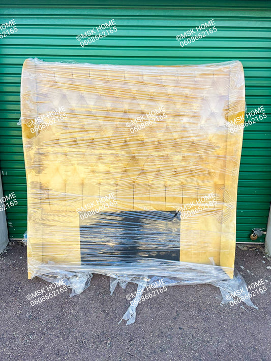 MUSTARD DIAMOND QUEEN HEADBOARD